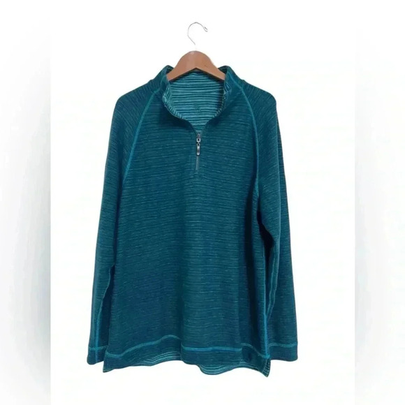 Tommy Bahama Reversible Pullover Sweater 1/4 Zip Men’s Teal Size XL - Picture 1 of 6